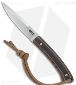CRKT Folts Biwa Fixed Blade Knife Brown/Black G-10 (3" Satin)
