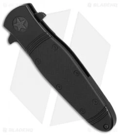 CRKT Bombastic Frame Lock Knife Black GFN (3.3" Black) K345KKSP -Blade HQ CRKT Bombastic Black Plain Edge BHQ 78172 er spine