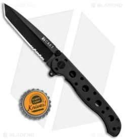 CRKT Carson M16-10K EDC Tanto Liner Lock Knife Black Zytel (3" Black Serr) -Blade HQ CRKT Carson M16 10K Compact Tanto LL Black Zytel Black Serr BHQ 87746 jr bottlecap