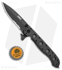 CRKT Carson M16-13ZLEK E.R. Spear Point Flipper Knife Zytel (3.375" Black Serr) -Blade HQ CRKT Carson M16 13ZLEK E.R. SP Zytel Black Serr BHQ 9881 jr bottlecap large