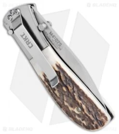 CRKT Carson M4-02 Stag Spring Assisted Knife (3.25" Satin) M4-02S -Blade HQ CRKT Carson M4 02S Stag SA Satin BHQ 7036 jr side