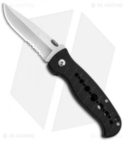 CRKT Crawford Falcon Liner Lock Knife Black Zytel (3" Satin Serr) 6242