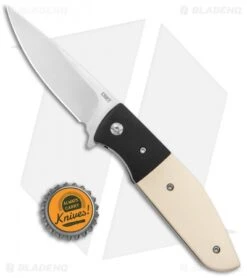 CRKT Curfew Spring Assisted Knife White Fiber/Black Aluminum (3.1" Satin) -Blade HQ CRKT Curfew REsin Handle LL DP Satin BHQ 138959 jr bottlecap