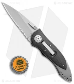 CRKT Elishewitz E-Lock Folding Knife (2.75" Bead Blast Serr) 7313 -Blade HQ CRKT Elishewitz E Lock bb serr 7313 BHQ 69068 er size
