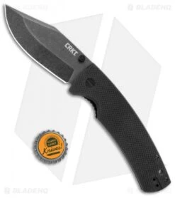 CRKT Ryan Johnson The Gulf Lock Knife Black G10 (4" Black Stonewash) -Blade HQ CRKT Gulf LL Black G 10 BSW 2795 BHQ 103930 jr bottlecap