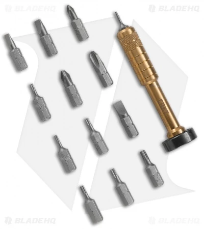 CRKT Wu Hex Bit Driver Tool Roll - Leather/Brass 9911 2 CRKT Wu Hex Bit Driver Tool Roll - Leather/Brass 9911 - Image 2