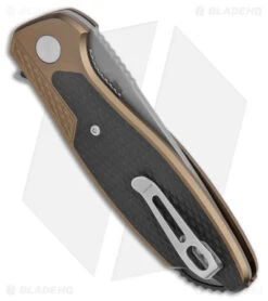 CRKT Ken Onion Jake Liner Lock Knife Bronze Aluminum (3.32" Bead Blast) -Blade HQ CRKT Ken Onion Jake LL Bronze Aluminum BB BHQ 178669 jr side