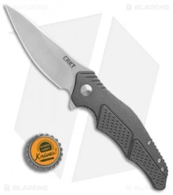 CRKT Ken Onion Outrage Knife Gray (3.25" Satin) K320GXPX *Factory Second -Blade HQ CRKT Ken Onion Outrage gray satin blemish BHQ 75333 er bottlecap