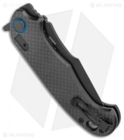 CRKT PSD Liner Lock Spring Assisted Knife Black G-10 / CF (3.6" Black Serr) -Blade HQ CRKT PSD CF G 10 Base LL DP Black BHQ 138951 jr side