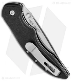 CRKT Ruger Knives High-Brass Spring Assisted Knife Black (3.2" Satin Serr) R2601 -Blade HQ CRKT Ruger High Brass SA Black Satin Serr R2602 BHQ 76861 jr side