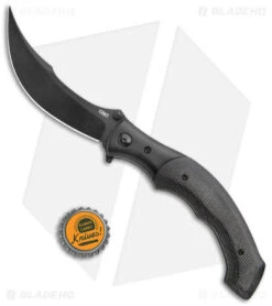 CRKT Ritual Spring Assisted Knife Black Micarta (4.37" Black 14C28N) 7471K -Blade HQ CRKT SA Black Resin Infused Fiber Black BHQ 176877 jr bottlecap