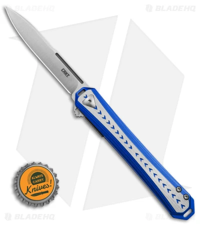CRKT Stickler Liner Lock Assisted Flipper Knife Blue Aluminum (3.4" Satin) 4 CRKT Stickler Liner Lock Assisted Flipper Knife Blue Aluminum (3.4" Satin) - Image 4