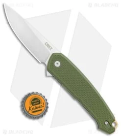 CRKT Vox Tueto Spring Assisted Flipper Knife OD Green G-10 (3.3" Satin) 5325 -Blade HQ CRKT Tueto SA Filpper OD Green G 10 Satin 5325 BHQ 119344 jr bottlecap large