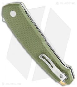 CRKT Vox Tueto Spring Assisted Flipper Knife OD Green G-10 (3.3" Satin) 5325 -Blade HQ CRKT Tueto SA Filpper OD Green G 10 Satin 5325 BHQ 119344 jr side
