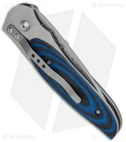CRKT Viele Wasp Liner Lock Knife Black/Blue G-10 (2.8" Bead Blast Serr) 8012 -Blade HQ CRKT Viele Wasp LL Black Blue G 10 BB Serr 8012 BHQ 87017 jr side