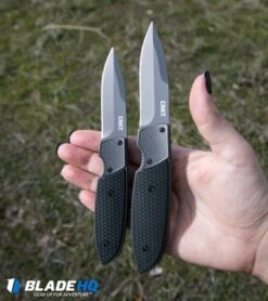 CRKT Russ Kommer Fulcrum 2 Compact Folding Knife GRN (2.75" Gray) 7430 -Blade HQ crkt fulcrum 2 size comparison hand dl