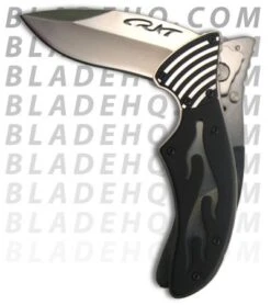 CRKT Fulcrum Flame Folding Knife (2.75" Satin) 7406 -Blade HQ crktfulcrumcarvedinprocess